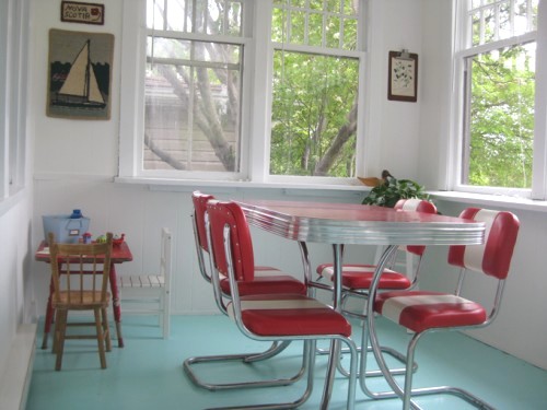 Comedor con muebles retro y color decoracion.in Comedores en color turquesa