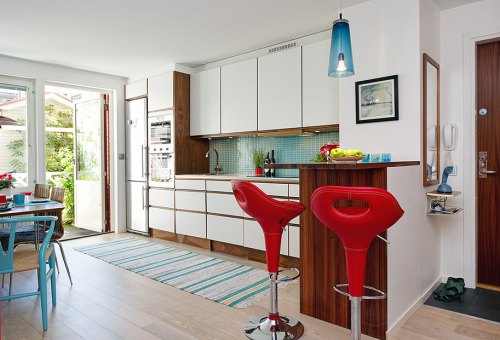 Cocina moderna en rojo y turquesa decoracion.in Decoración mueble cocina Rojos de