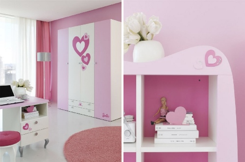 Rosa y barbie para el dormitorio de las niñas decoracion.in Dormitorios en rosa y lila