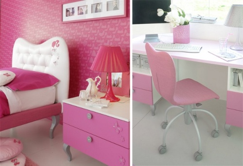 Rosa y barbie para el dormitorio de las niñas decoracion.in Dormitorios en rosa y lila